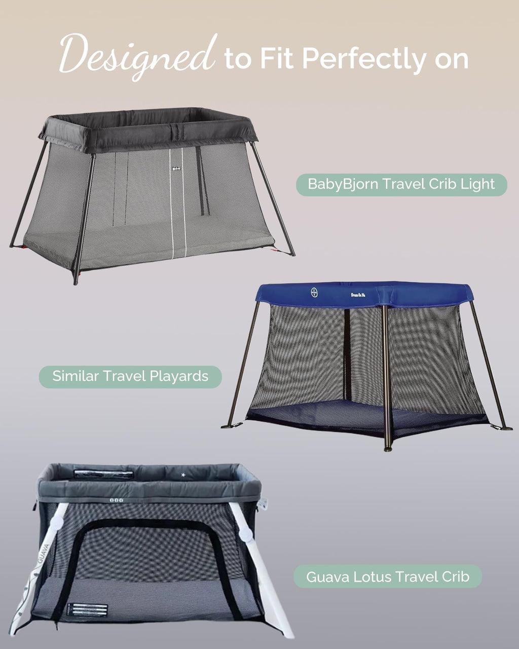 Grey Navy 3 Pack Jersey Pack and Play Sheets D54890