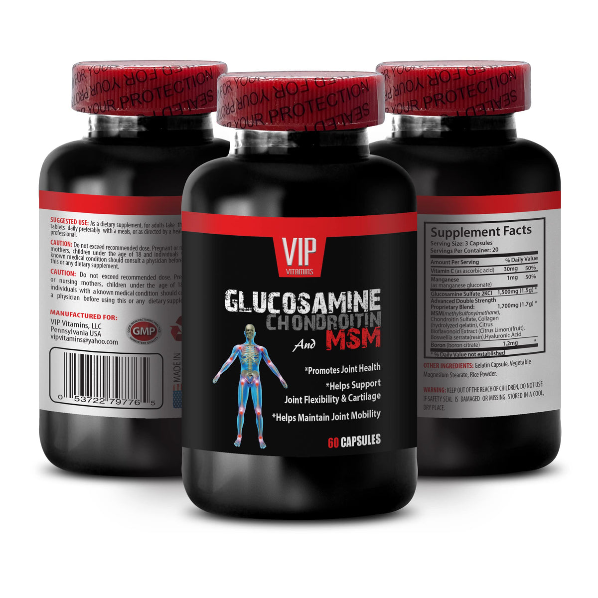 MSM Glucosamine Chondroitin Capsules 180 Tablets M540