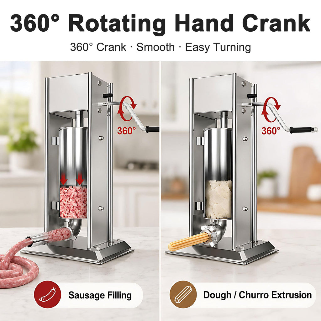 3L/5L/7L Sausage Stuffer & Churro Maker 304 Stainless Steel Y6558