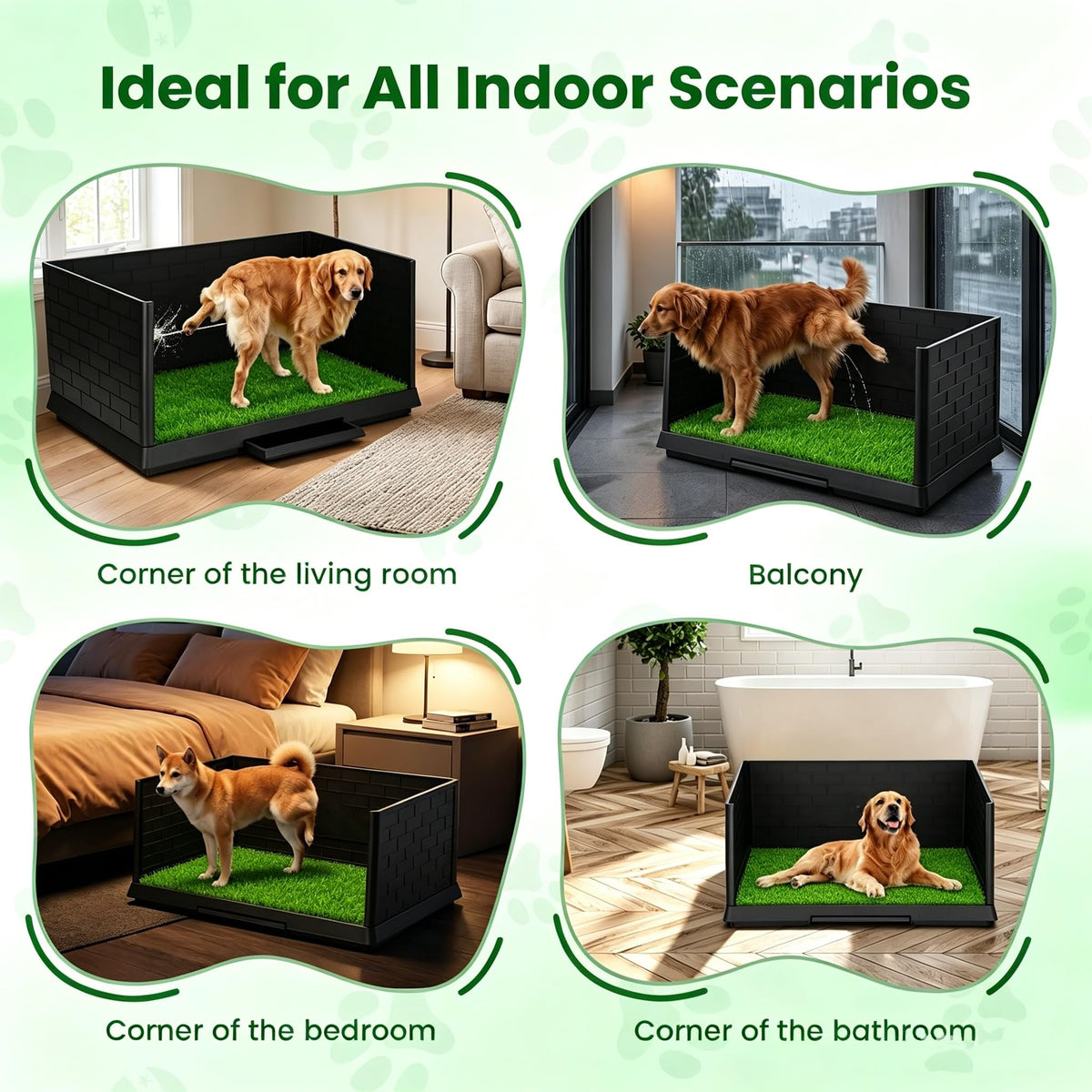 Dog Grass Pad with Tray 30"x19.7" Indoor Dog Potty with Drawer O554666
