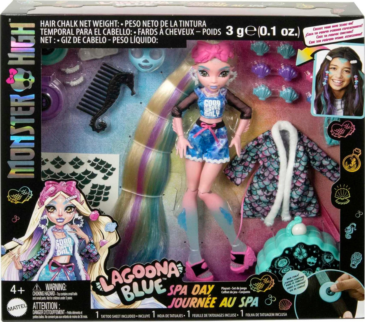 Monster High Doll with Hairstyling Clips, Hair Chalk & Tattoos L203