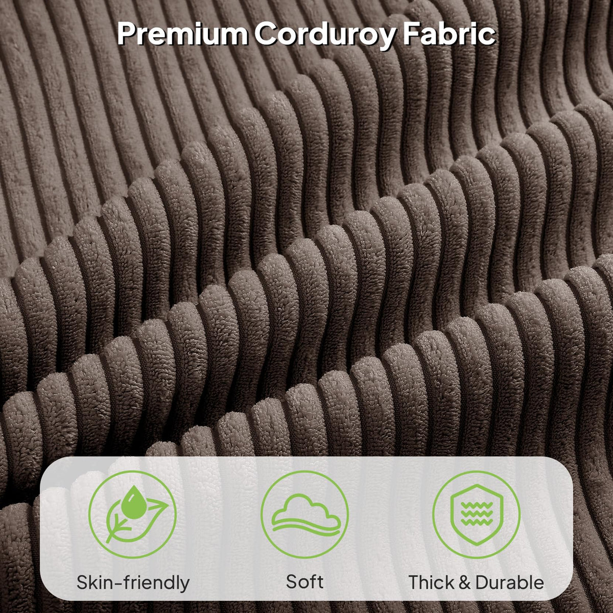 Queen Size Corduroy Upholstered Bed Frame Y4299