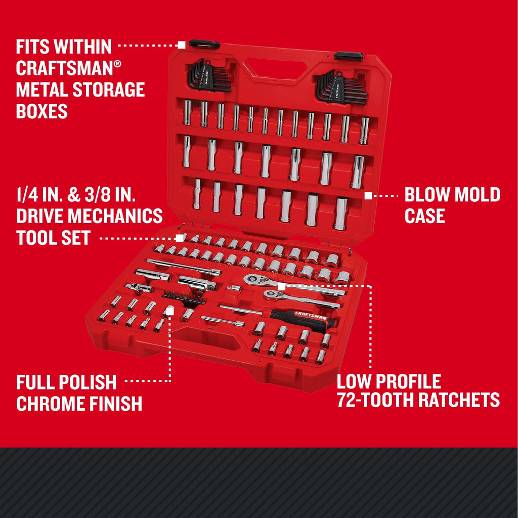105 Pcs Standard and Metric Mechanics Tool Set with Case F207287