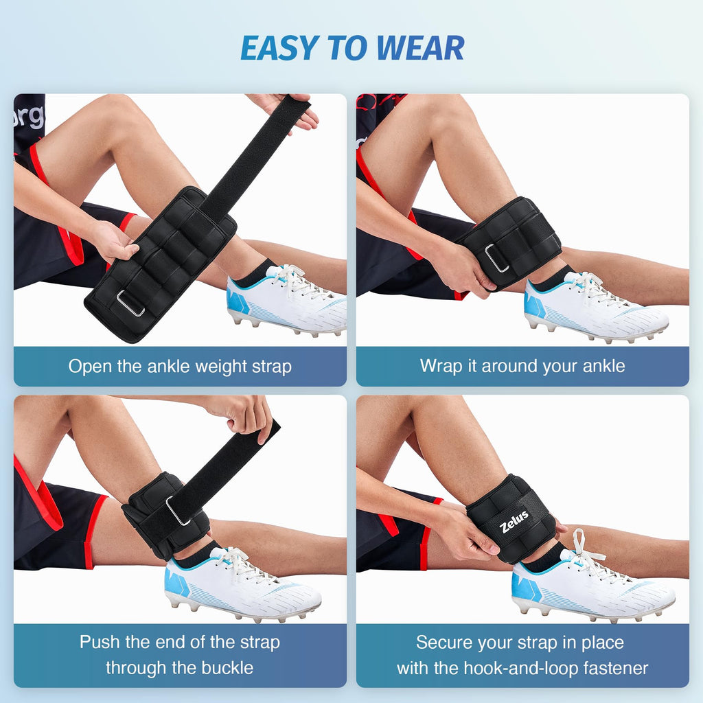 Adjustable Ankle Weights Set with Removable Sandbags C644