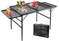 Black 4.4 FT Folding Camping Table with 2 Wing Panels I56900