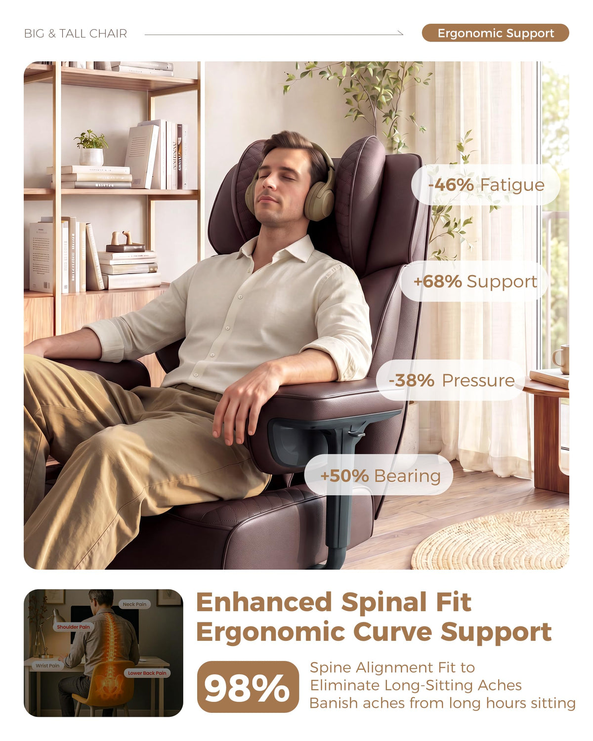 Big and Tall Ergonomic Office Chair Q9946