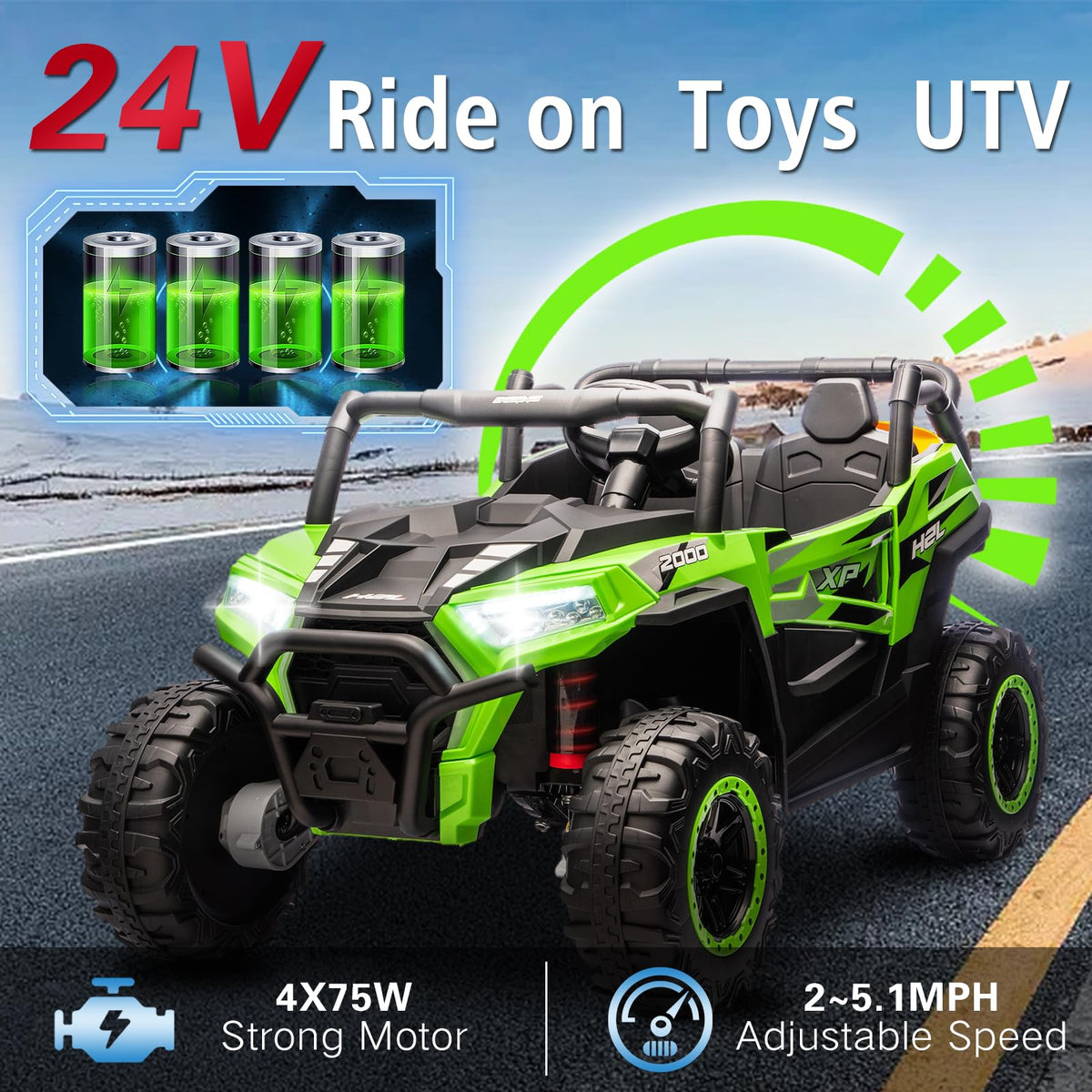 24V 2 Seaters Battery Powered Ride On Car Y46422