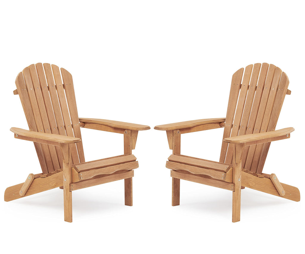 Folding Wood Adirondack Chair Set of 2 X98120