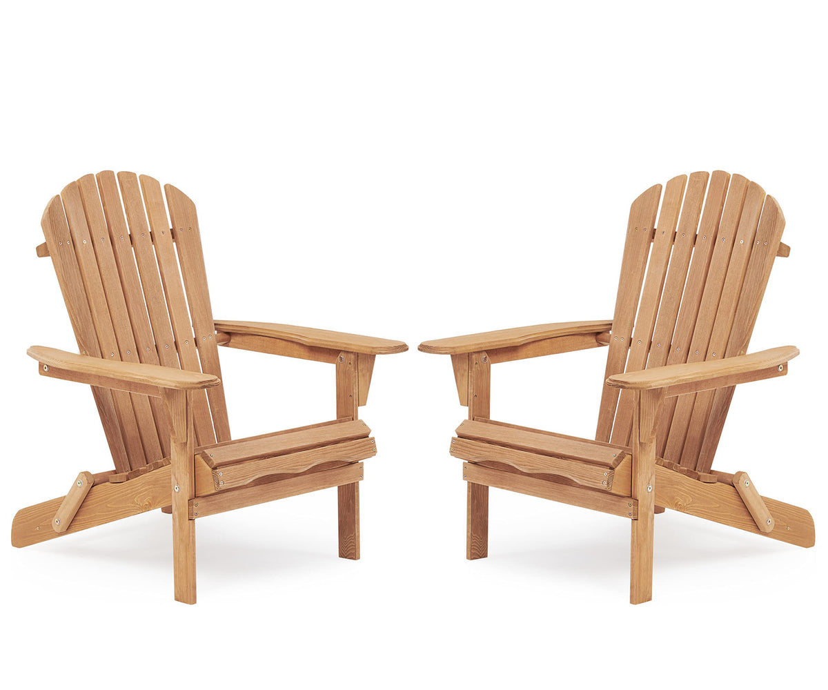 Folding Wood Adirondack Chair Set of 2 X98120