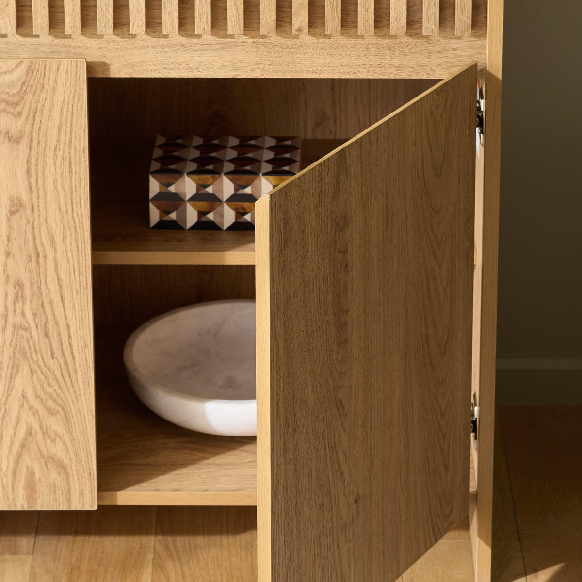 Oak 2-Door Media Stand A72009