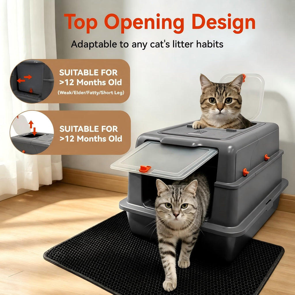 2 Pack XXXL Stainless Steel Litter Box with Lid R2406