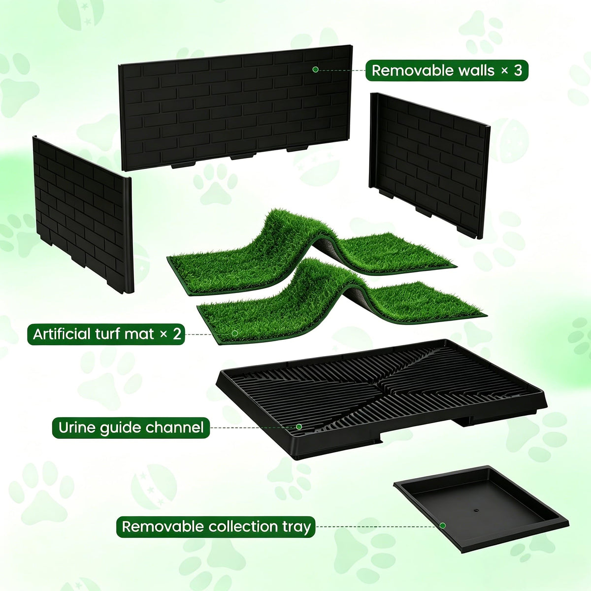 Dog Grass Pad with Tray 30"x19.7" Indoor Dog Potty with Drawer O554666