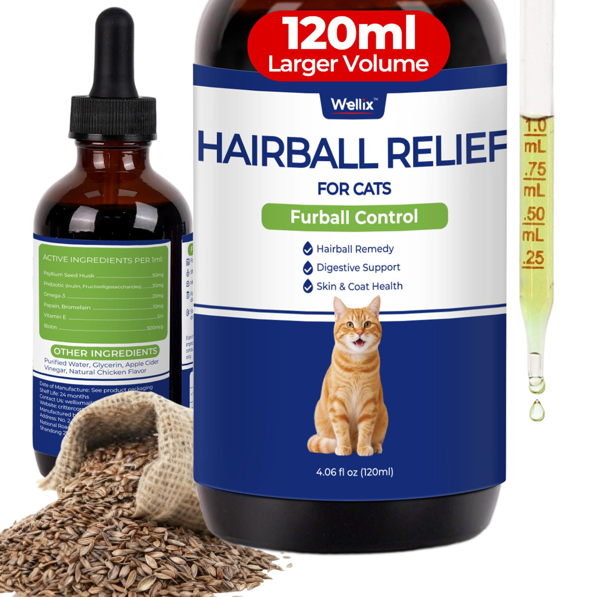 120ml Cat Hairball Remedy Drops S715984