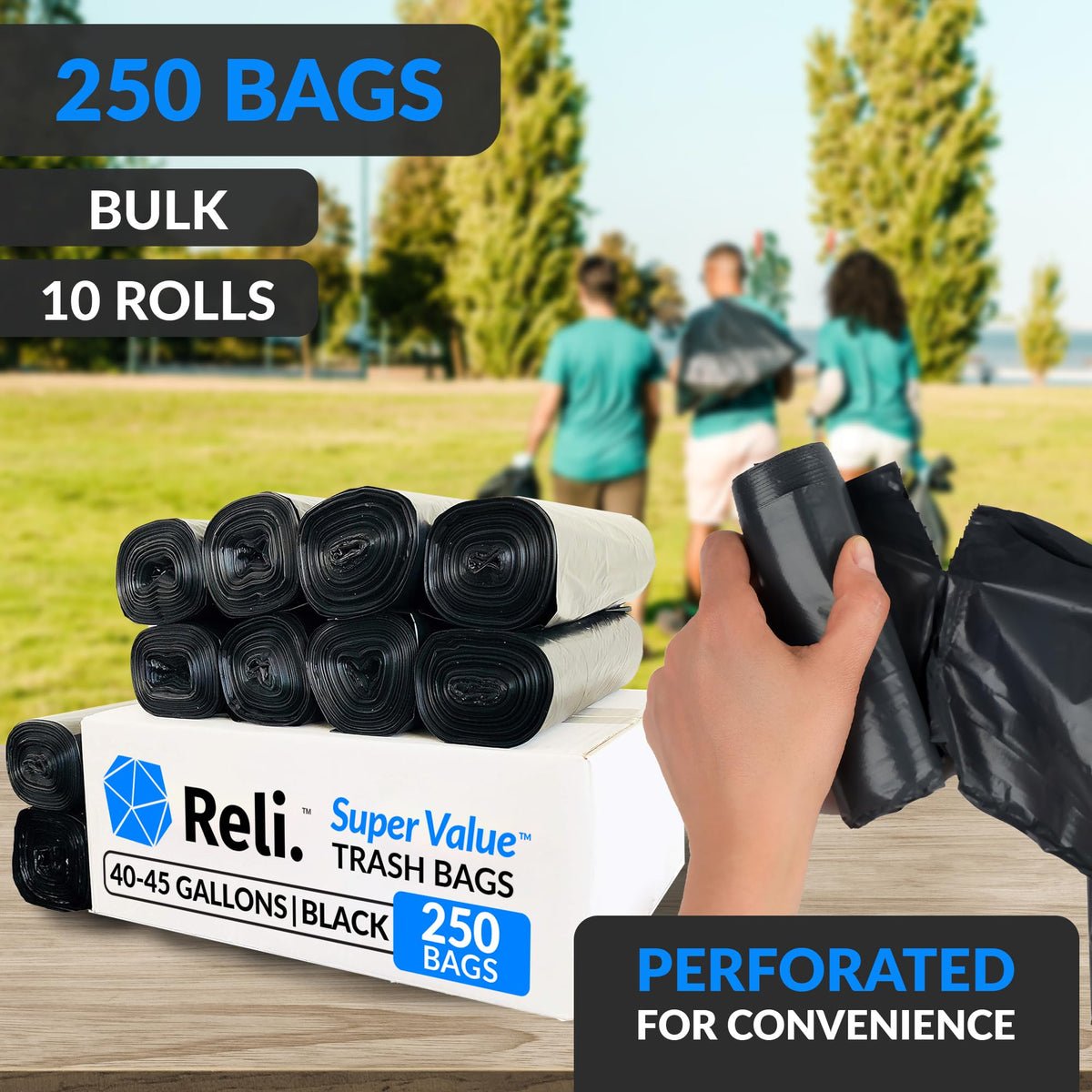 40 to 45 Gallon Heavy Duty Trash Bags G861673