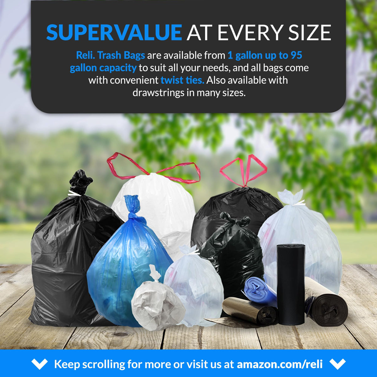 45 Gallon Heavy Duty Trash Bags T337