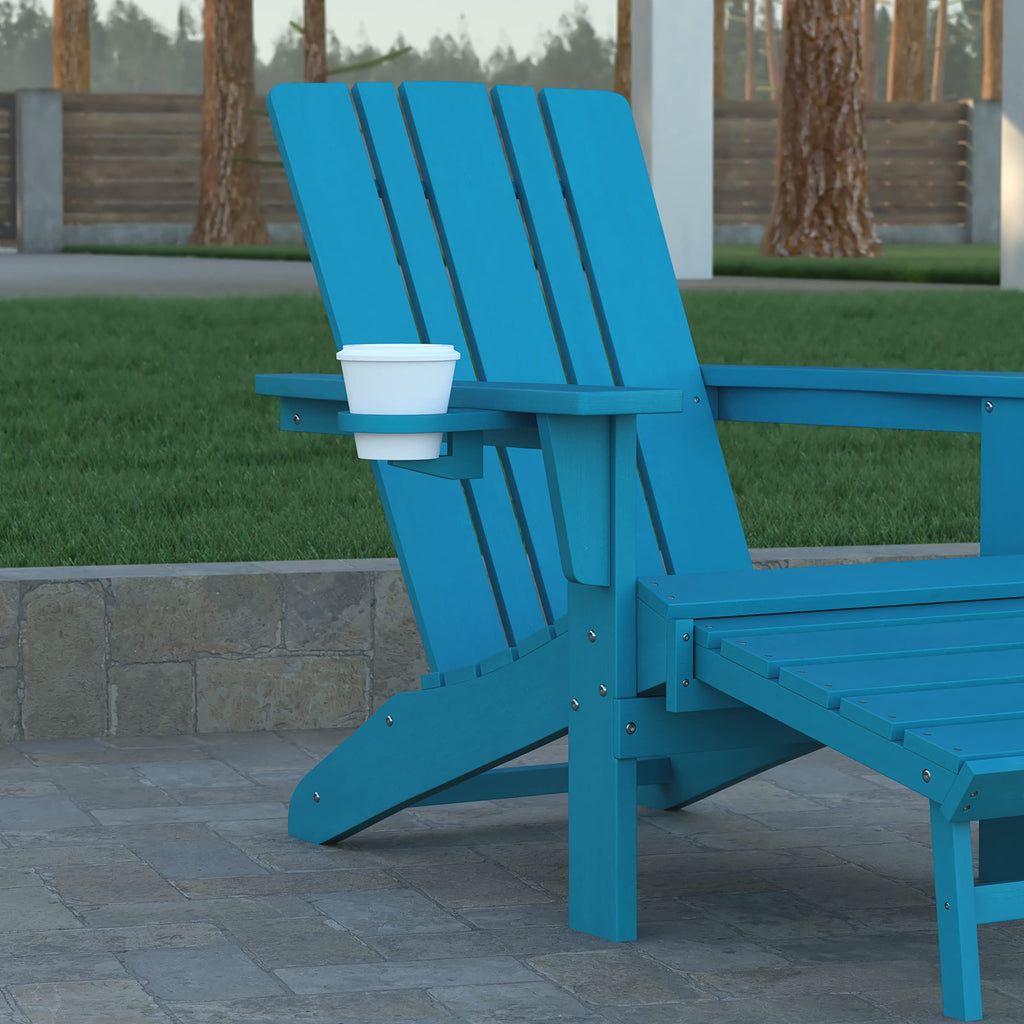 Blue Adirondack Lounge Chair with Ottoman H6222