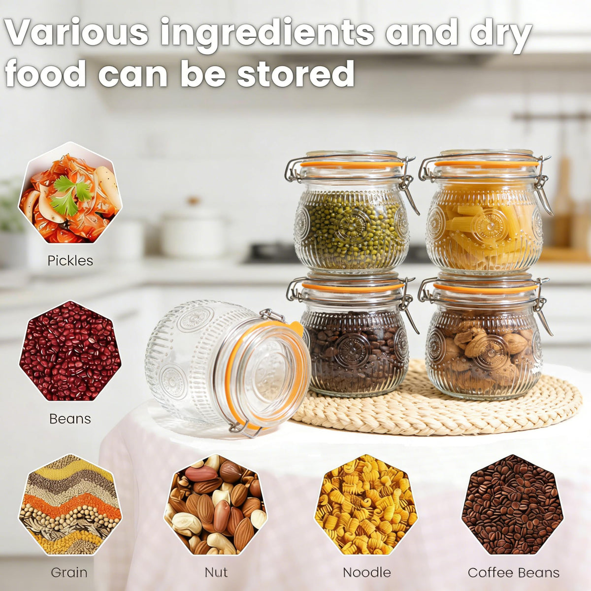 16oz Airtight Mason Jars 6 Pack O9624