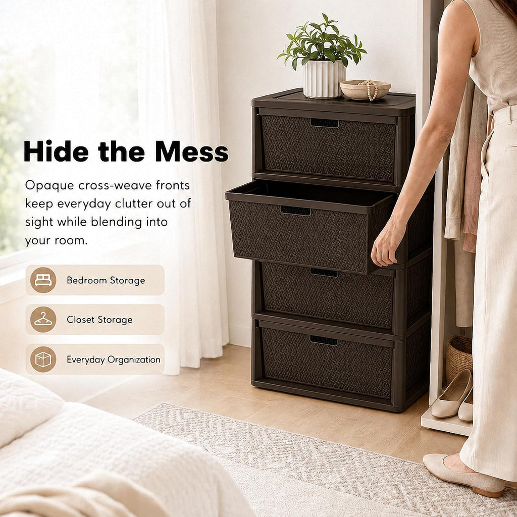4 Drawer Tower with Removable Bins E580