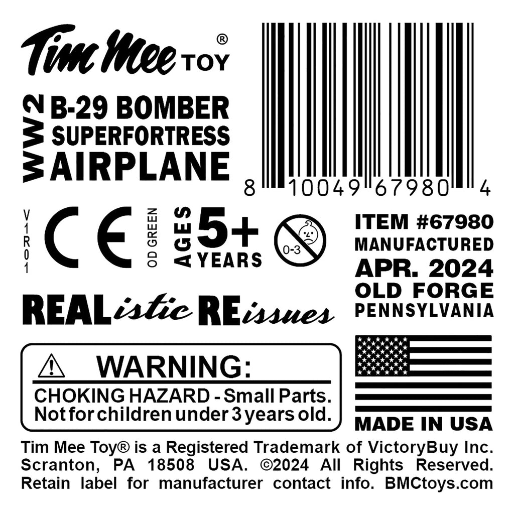 OD Green Plastic Bomber Plane Y85065