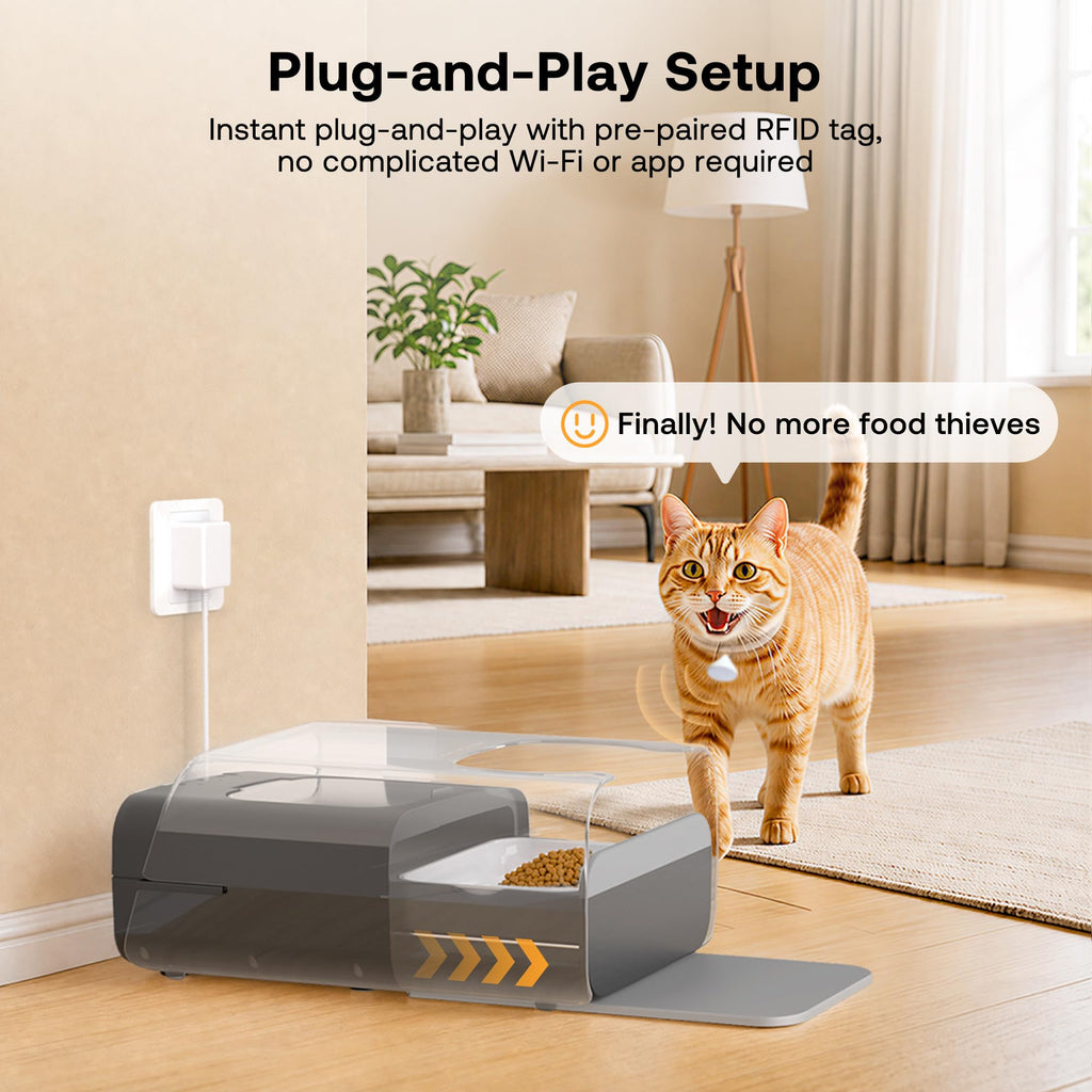 Automatic Cat Feeder with RFID Collar Sensor, Black W6450