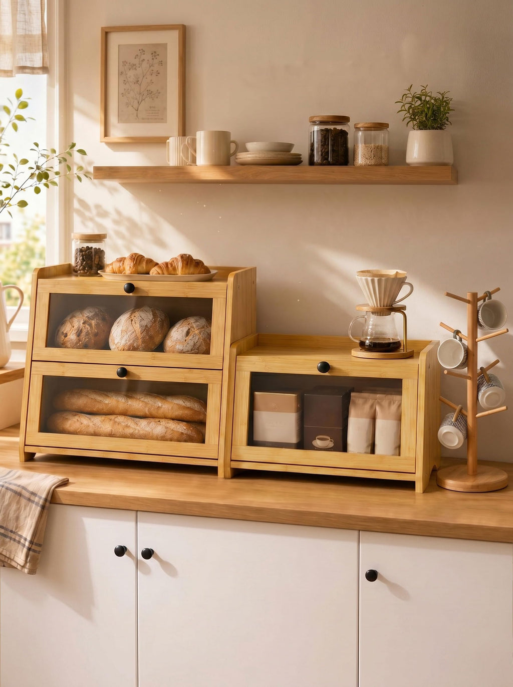 Bread Box with Top Shelf, 1 Tier A21488