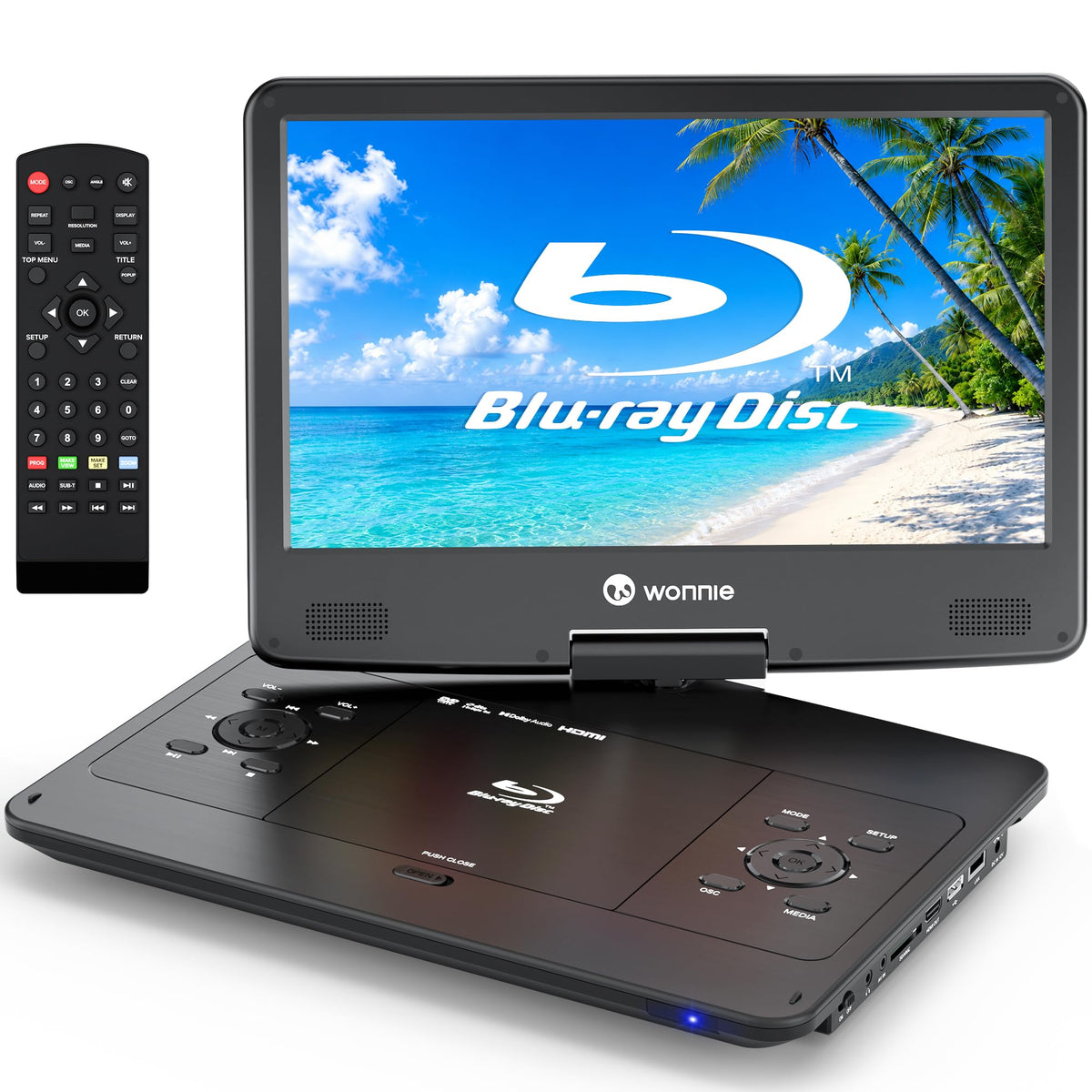 16.9" Portable Blu Ray Player with 14.1" 1080P Swivel Screen H85752