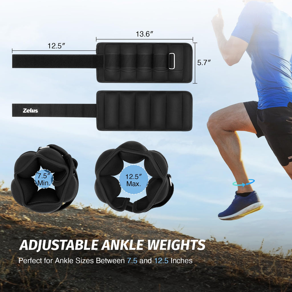 Adjustable Ankle Weights Set with Removable Sandbags C644