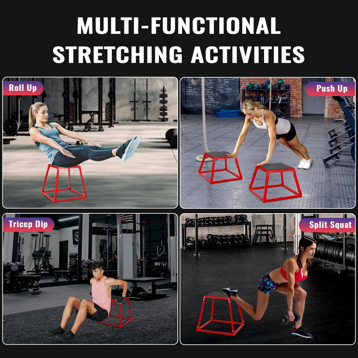 Adjustable Steel Plyometric Jump Box Set Y958943