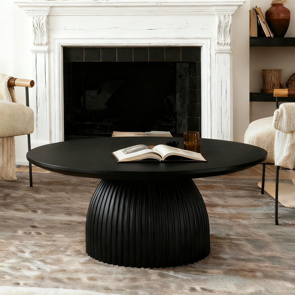 Black Round Drum Coffee Table N4069