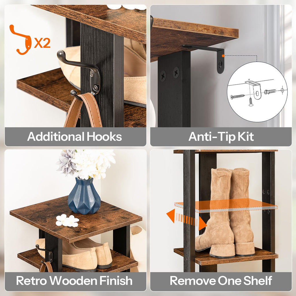 8 Tiers Vertical Wooden Shoe Rack L12483