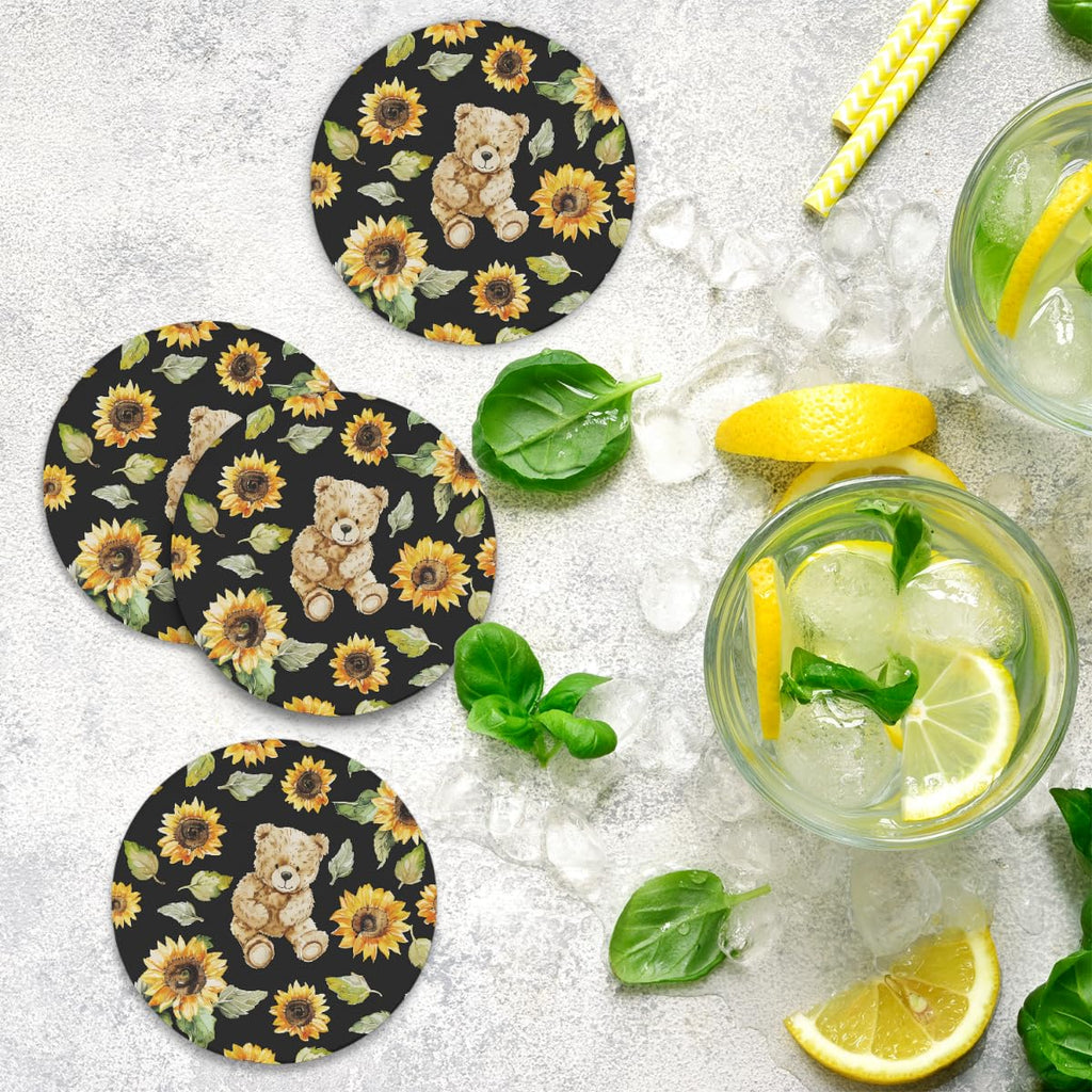 Round Absorbent Ceramic Coasters Set of 4 O197076