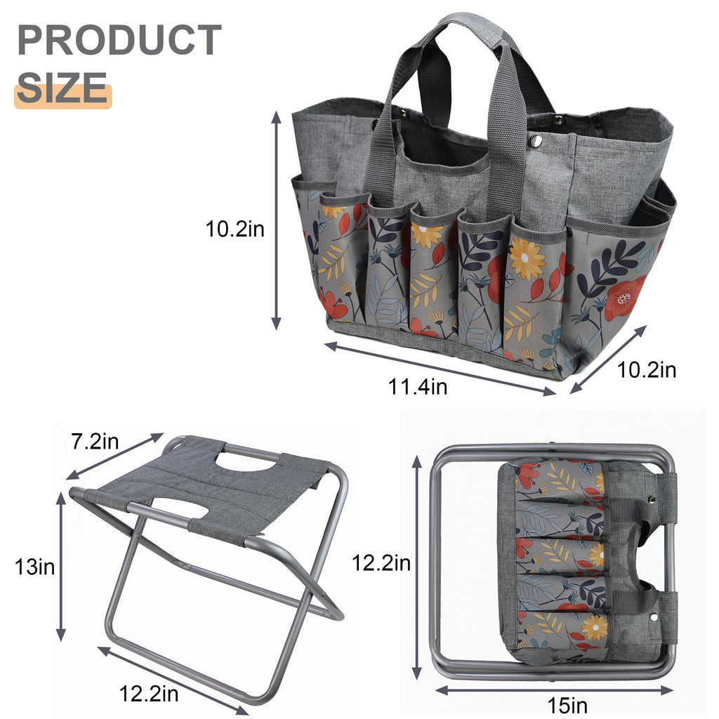 Folding Gardening Stool with Storage Tote Bag V52172