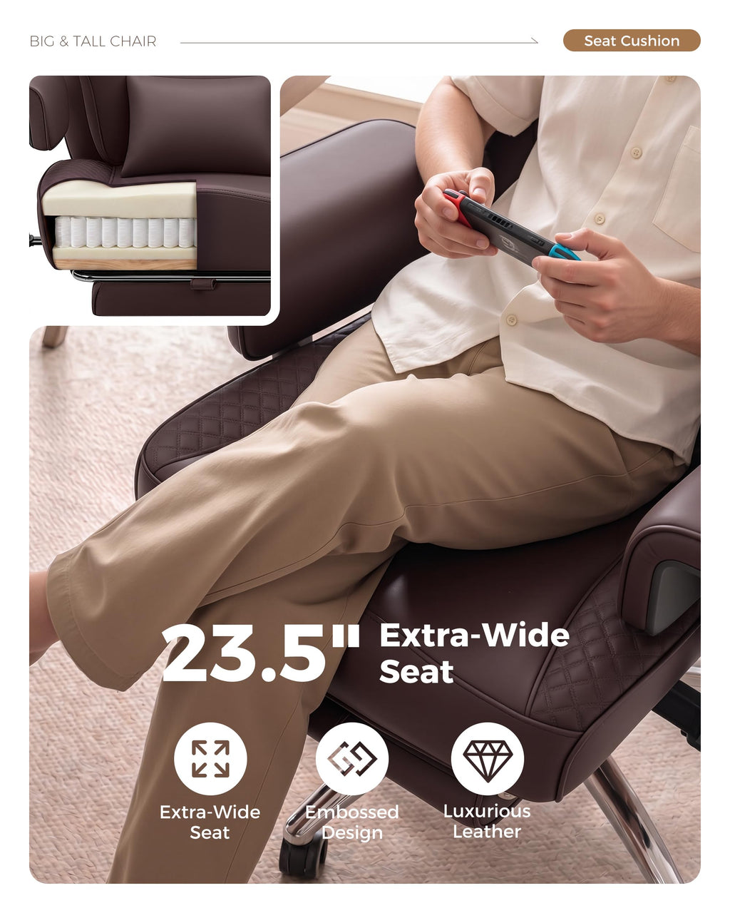 Big and Tall Ergonomic Office Chair Q9946