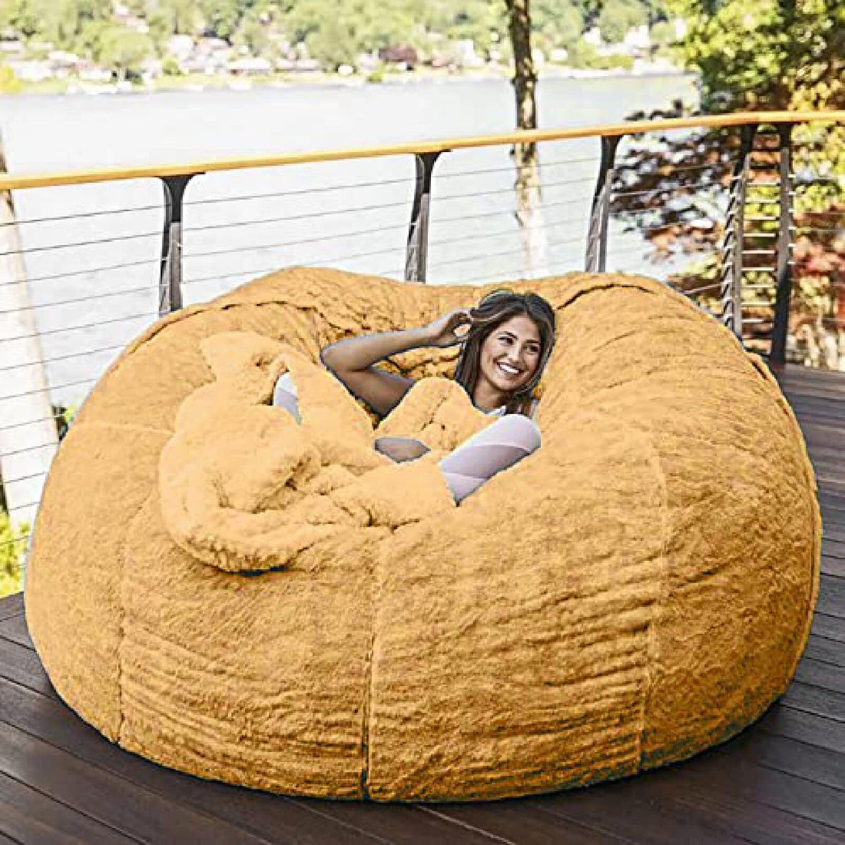 Yellow 6FT Bean Bag Chair Cover K26165
