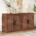 63" Fluted Walnut Credenza with Adjustable Shelf W382