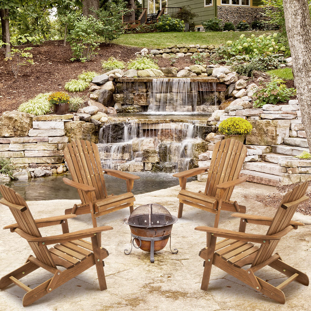 Folding Wood Adirondack Chair Set of 2 X98120