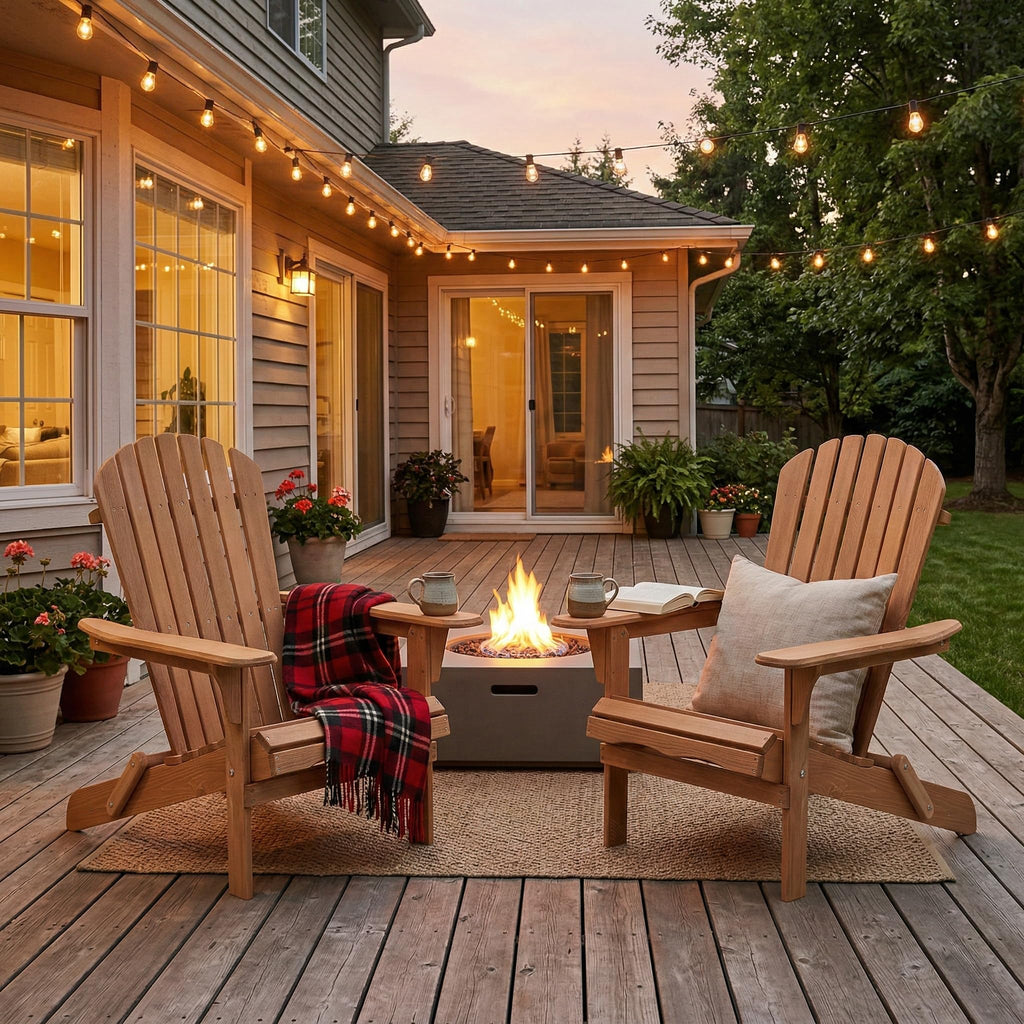 Folding Wood Adirondack Chair Set of 2 X98120