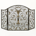 Black Decorative Metal Fireplace Screen L5470