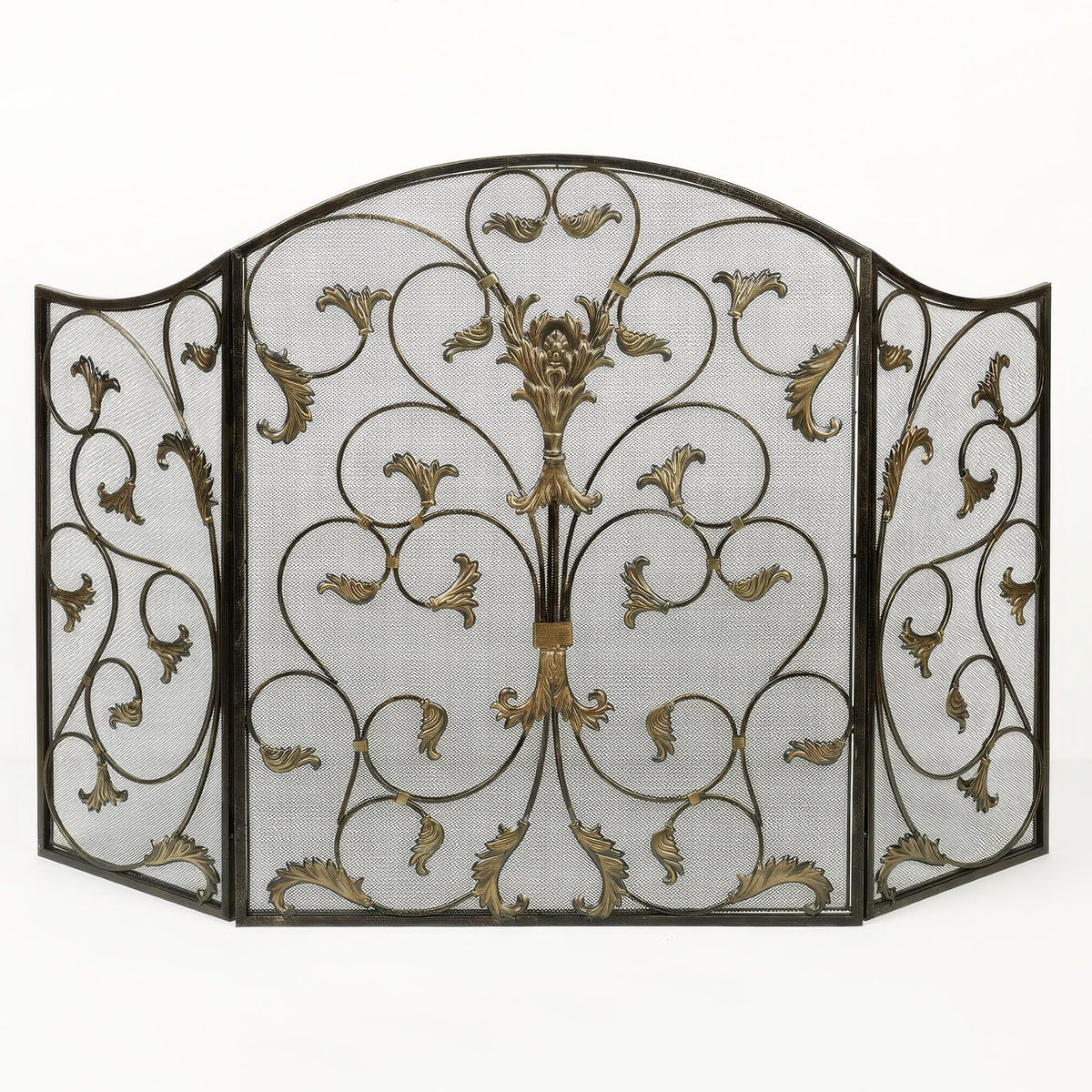 Black Decorative Metal Fireplace Screen L5470