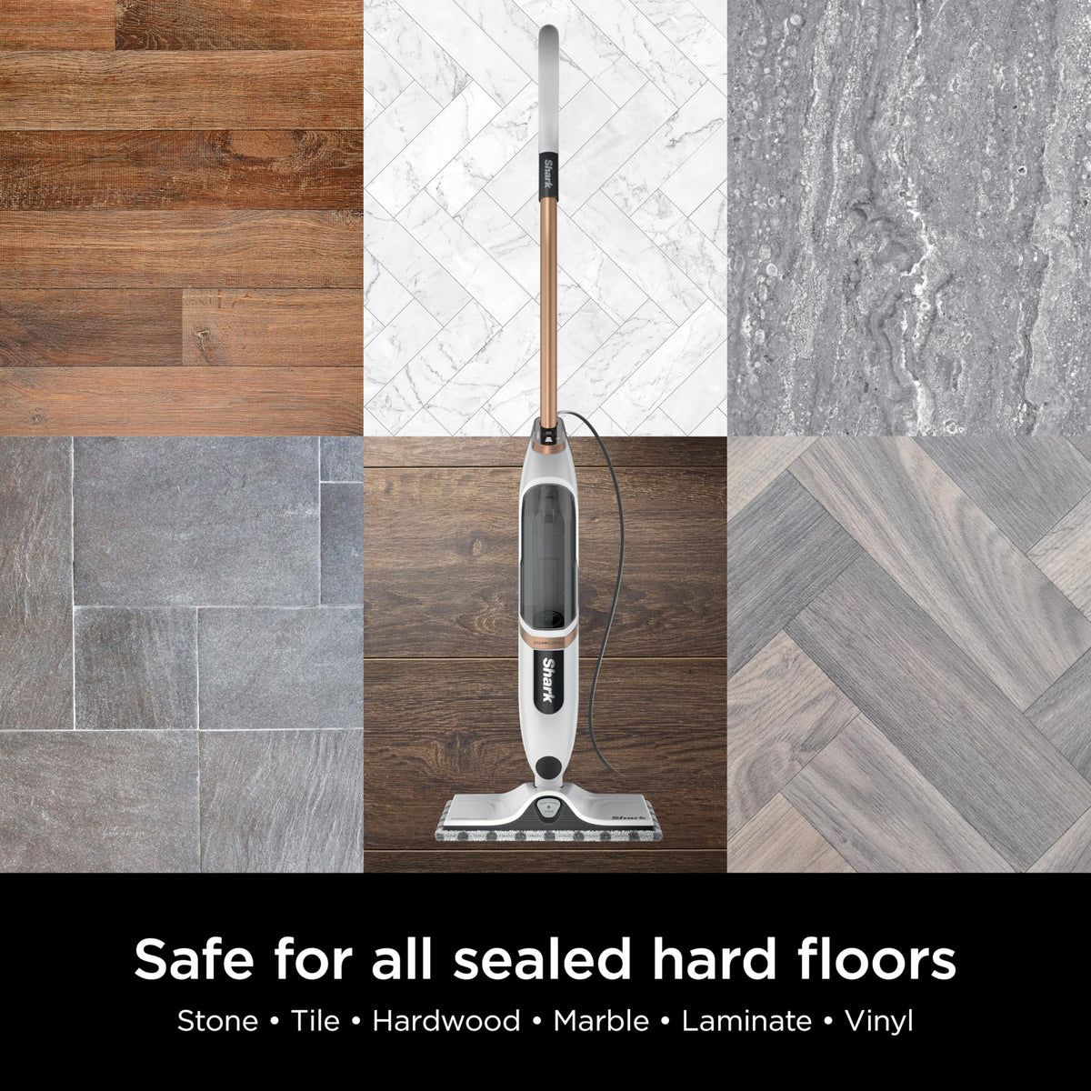 Steam Mop with 3 Steam Modes, 2 Washable Pads Y798717