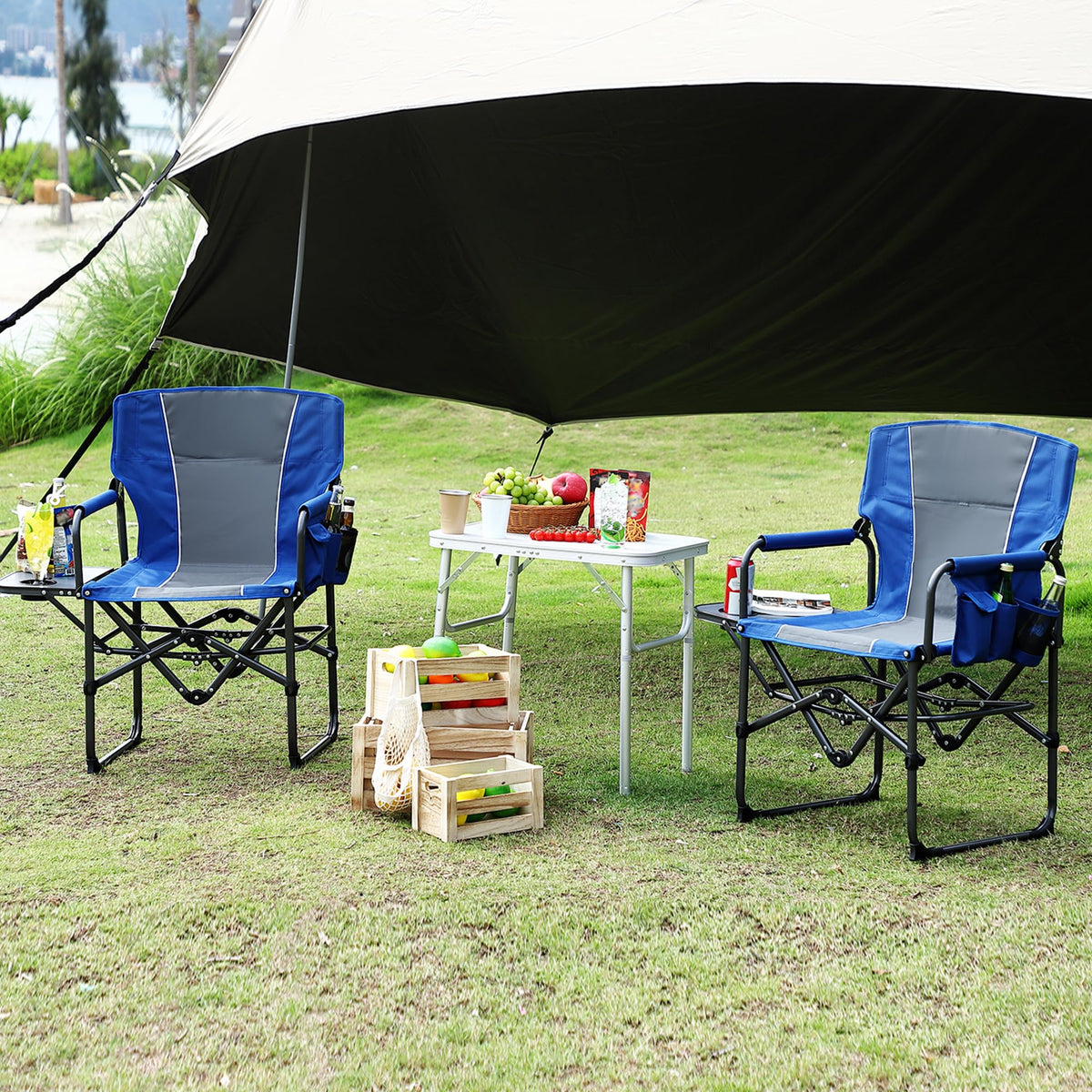 Oversized Camping Chair 330 lbs Blue A309